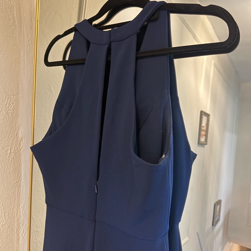 Jenny Yoo Margot bridesmaid dress V Neck A Line, Slit, Keyhole Back Navy size 2 - Picture 10 of 16